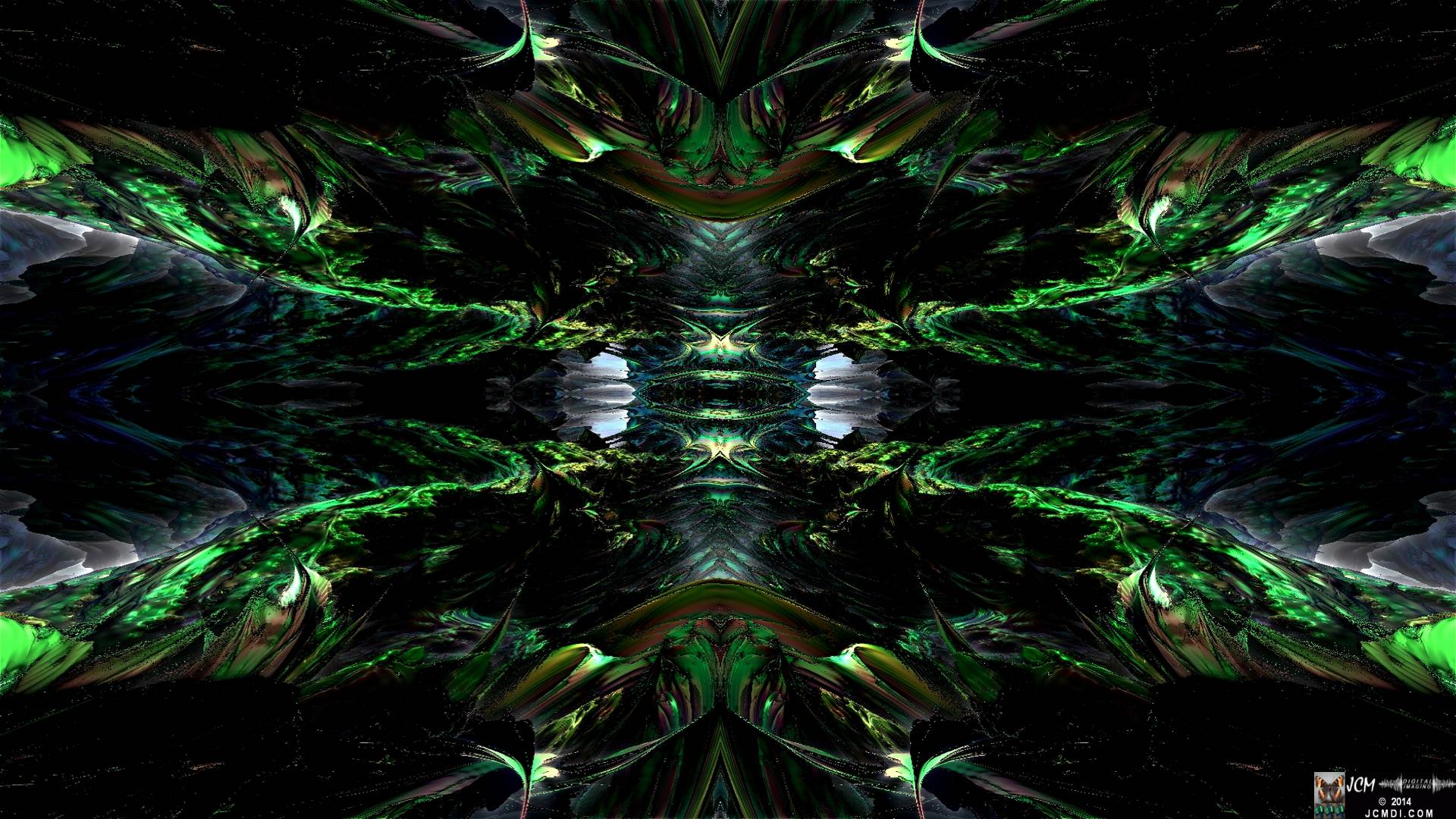 Quadroscopic Artwork made from an image of a Fractal Asteroid rendering